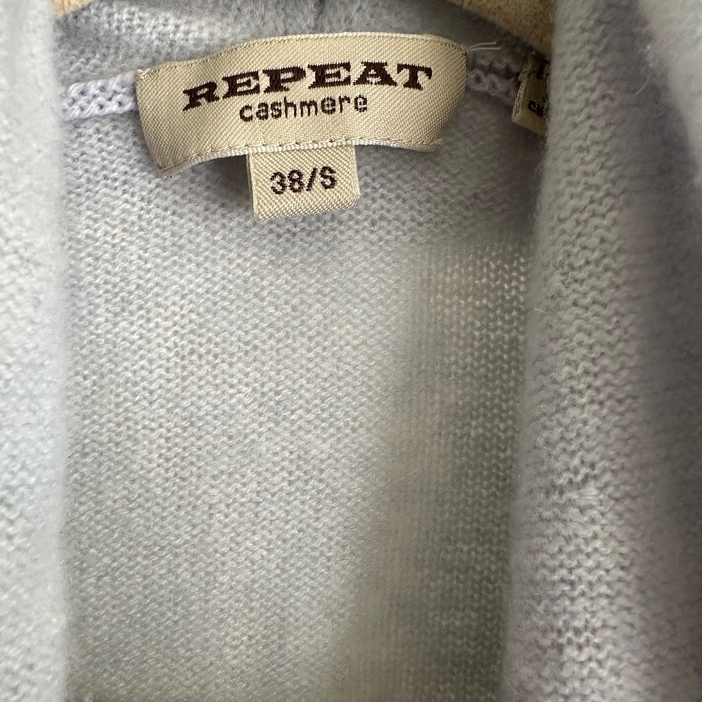 Repeat Baby Blue Cashmere Cardigan Sweater, S